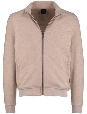 Bugatti Bugatti vest beige effen wijde fit katoen