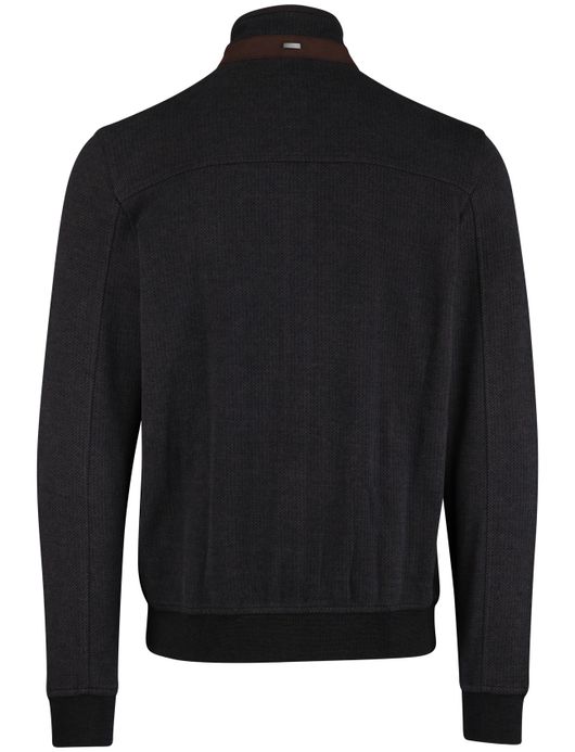 Bugatti vest bruin effen wijde fit katoen