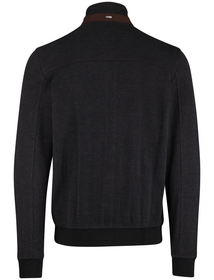 Katoenen vest bruin Bugatti wijde fit effen