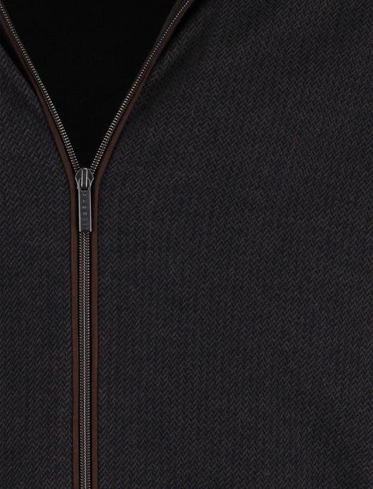 Bugatti vest bruin effen wijde fit katoen