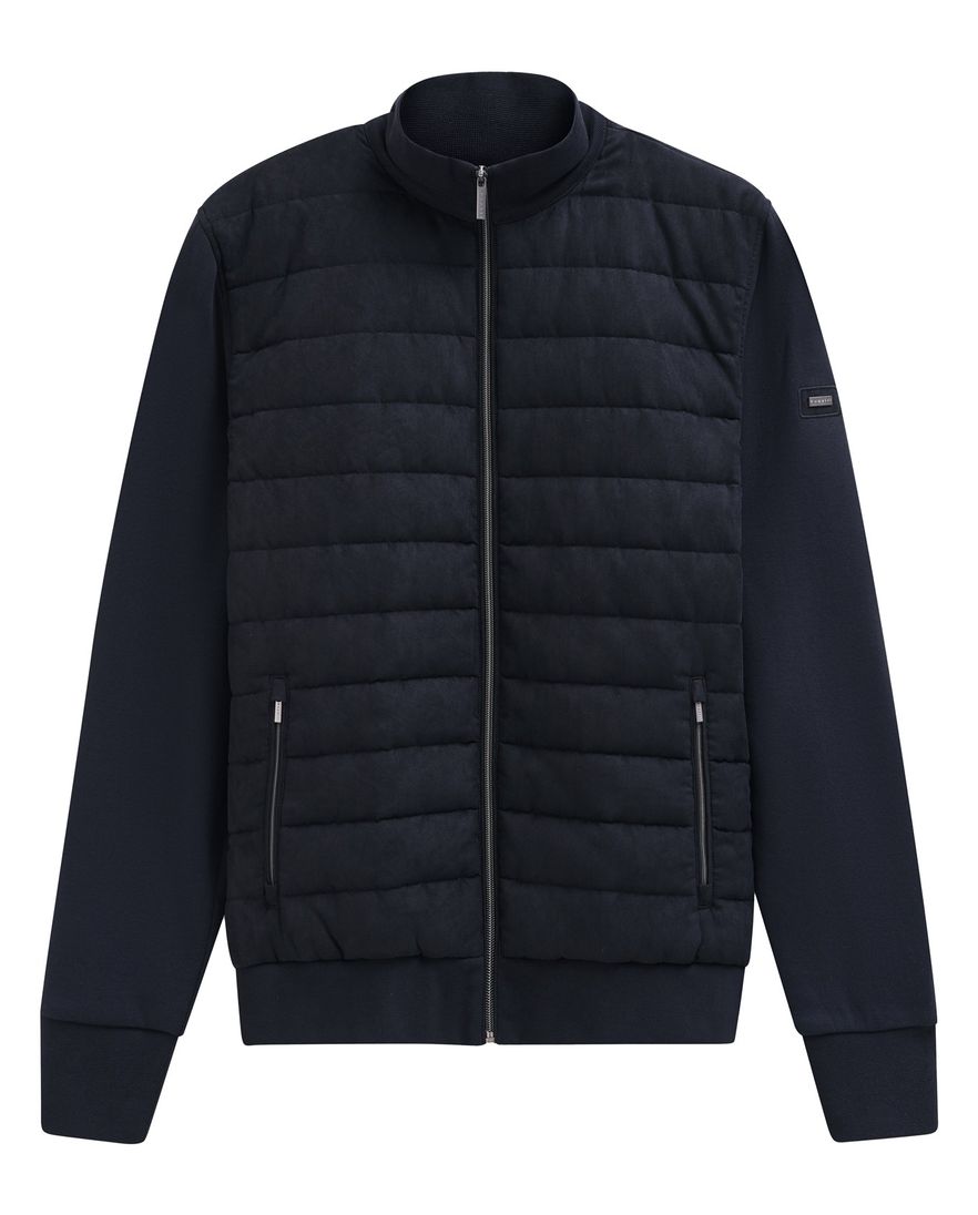 Bugatti vest donkerblauw effen katoen