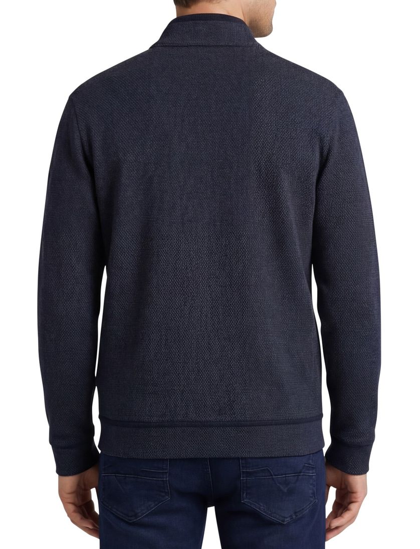 vest Bugatti donkerblauw katoen