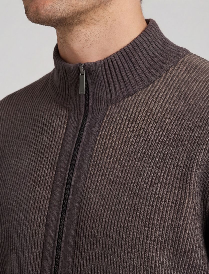 Bugatti vest bruin katoen effen