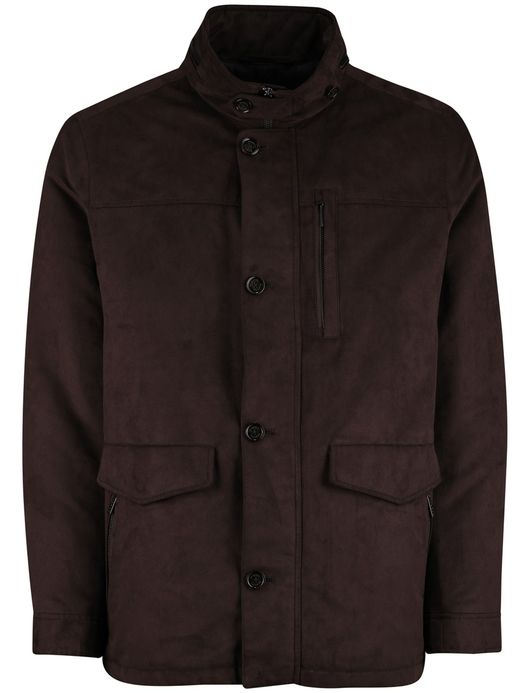 Bugatti winterjas suede bruin