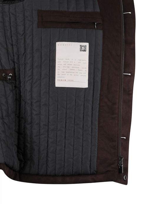 Bugatti winterjas suede bruin