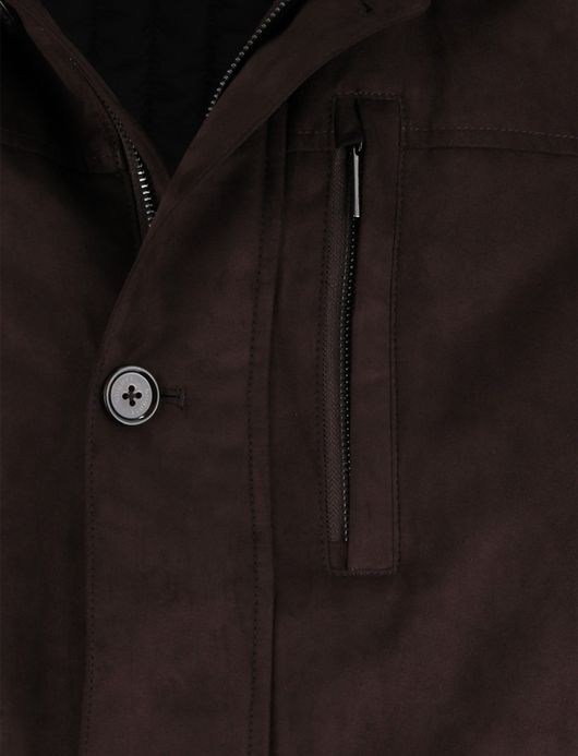 Bugatti winterjas suede bruin