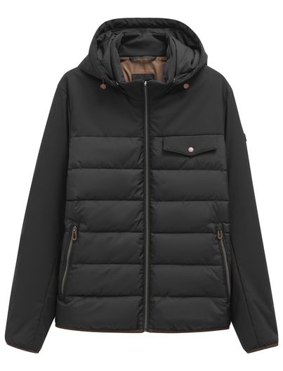 Bugatti winterjas Bugatti zwart effen gewateerd