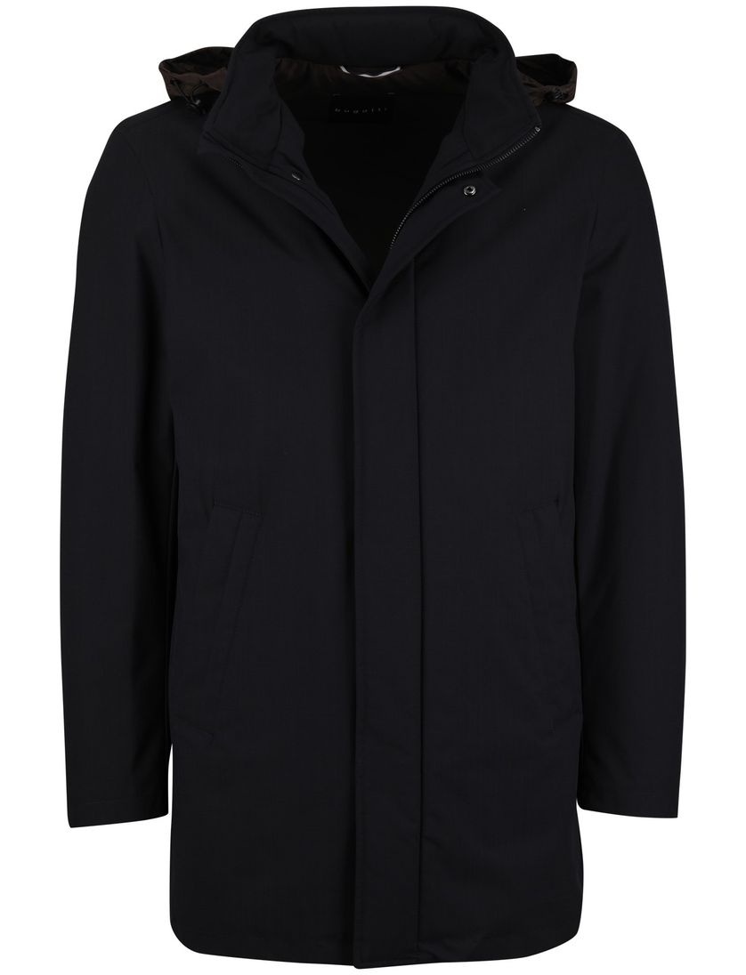 Bugatti winterjas donkerblauw afneembare capuchon polyester