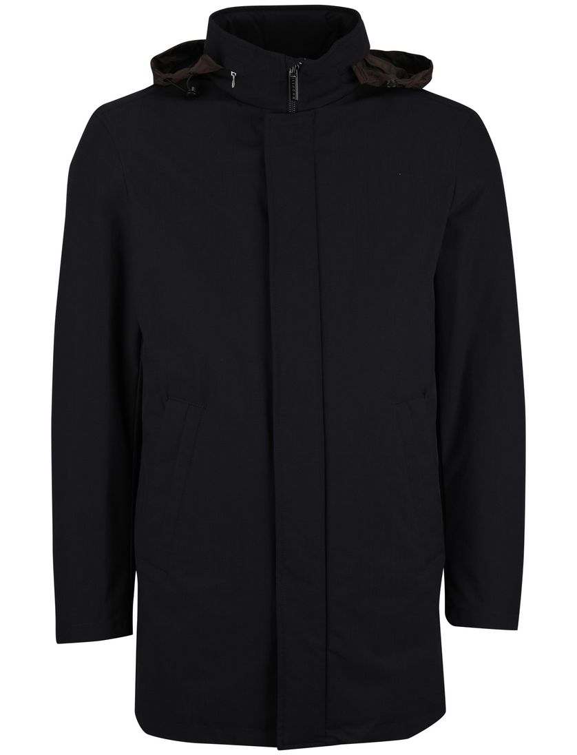 Bugatti winterjas donkerblauw afneembare capuchon polyester