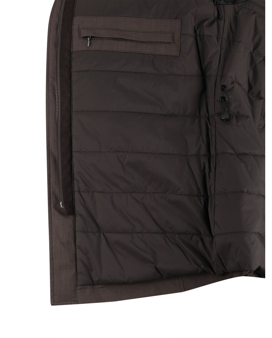 Bugatti winterjas bruin afneembare capuchon effen