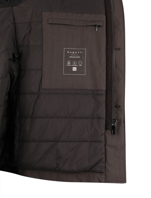 Bugatti winterjas bruin afneembare capuchon