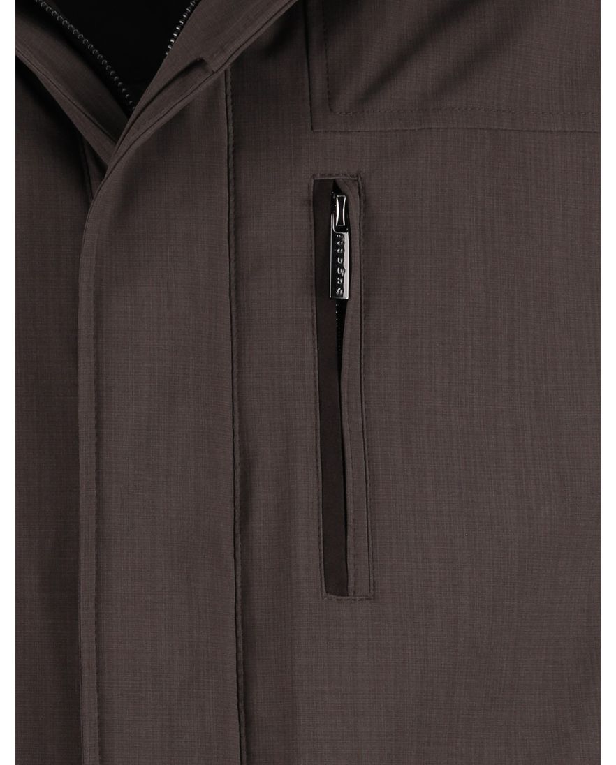 Bugatti winterjas bruin afneembare capuchon effen