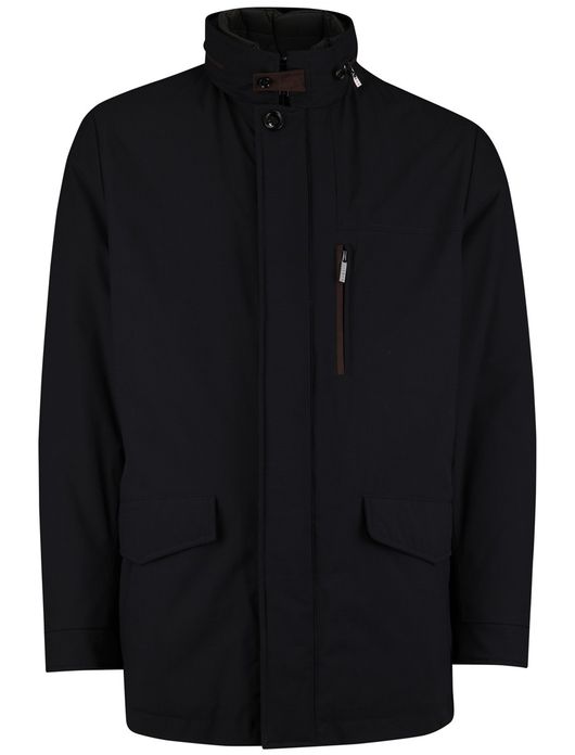 Bugatti Winterjas Donkerblauw capuchon in de kraag