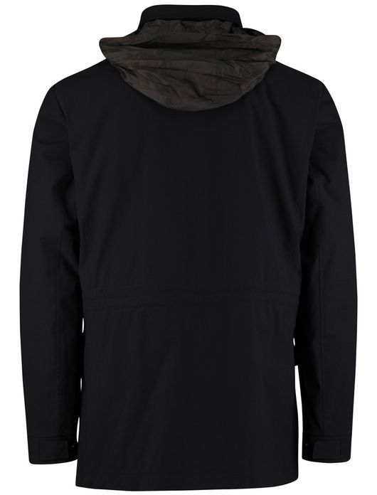 Bugatti Winterjas Donkerblauw capuchon in de kraag