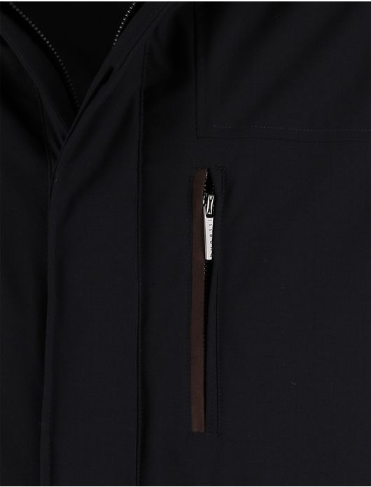 Bugatti Winterjas Donkerblauw capuchon in de kraag