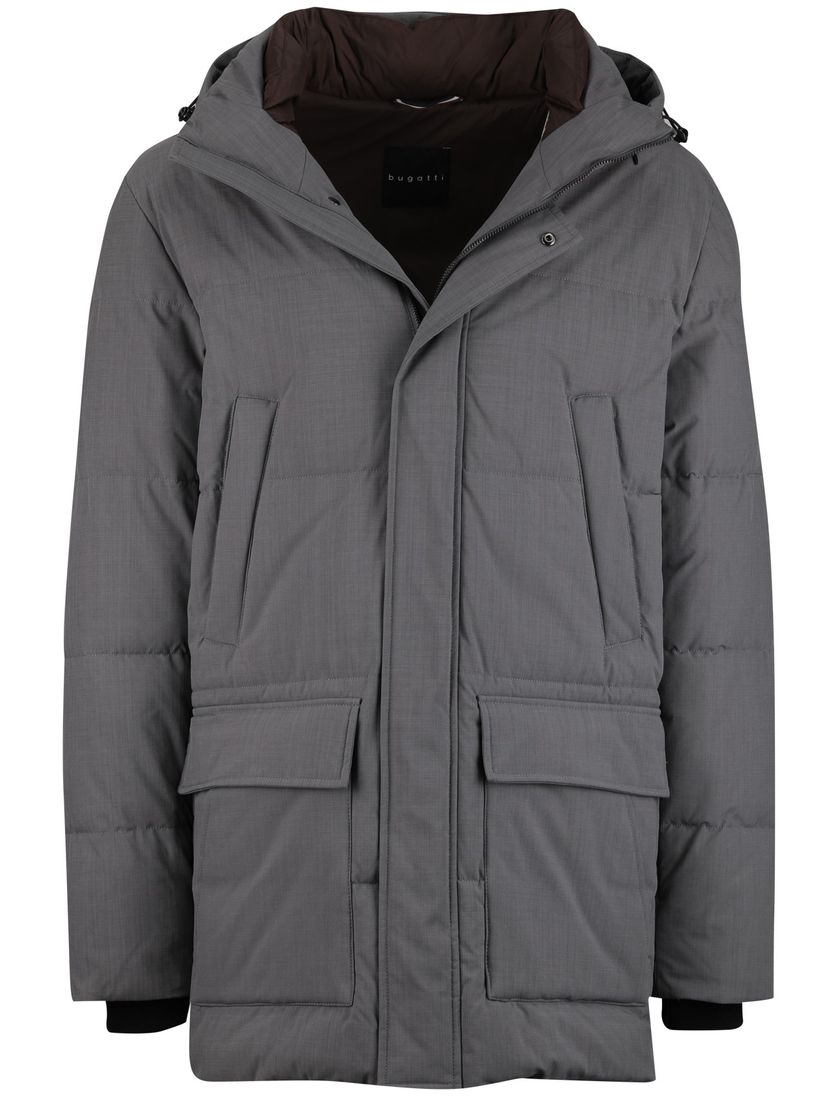 Bugatti winterjas grijs met capuchon