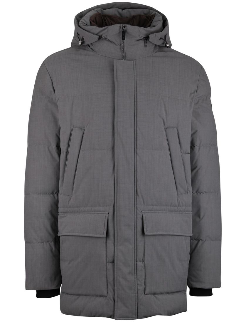 Bugatti winterjas grijs met capuchon