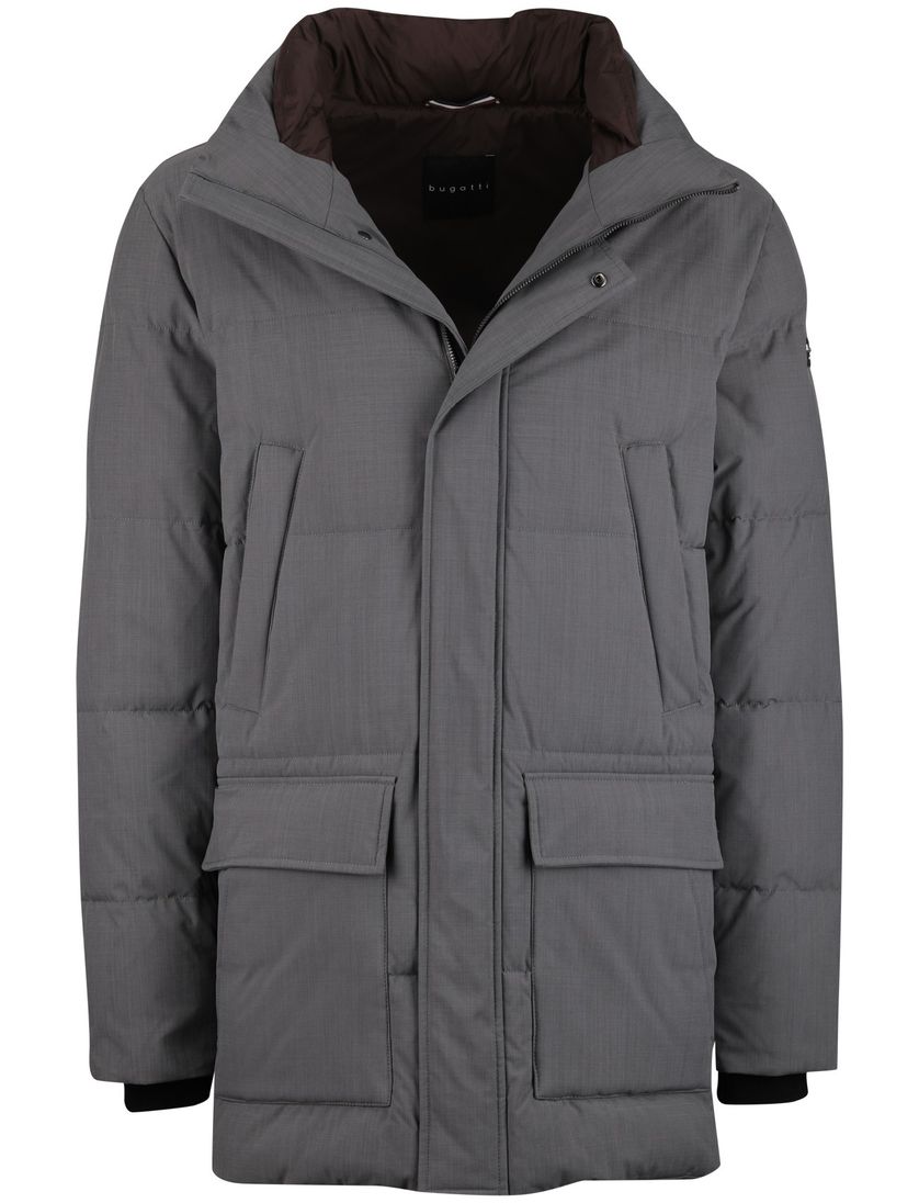 Bugatti winterjas grijs met capuchon