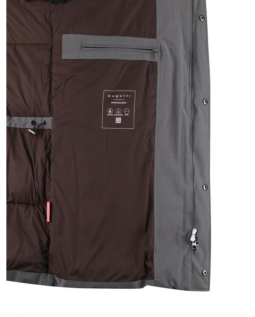 Bugatti winterjas grijs gewatteerd