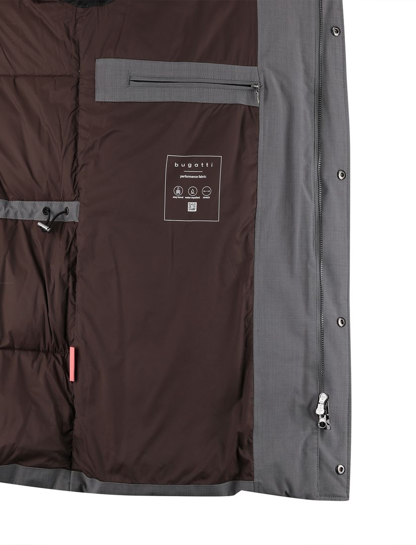 Bugatti winterjas grijs met capuchon