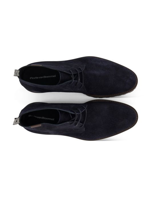 Donkerblauwe geprinte veterschoen Floris van Bommel