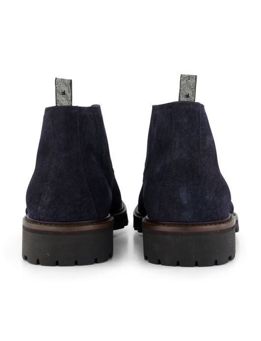 Donkerblauwe geprinte veterschoen Floris van Bommel