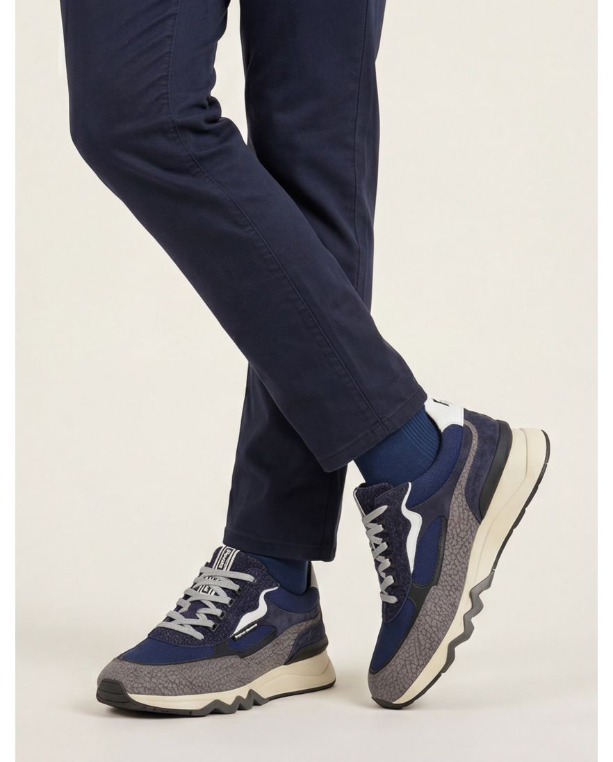 Sneaker grijs Floris van Bommel leer geprint