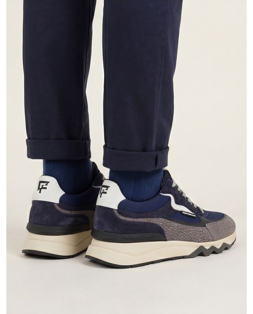 Sneaker grijs Floris van Bommel leer geprint