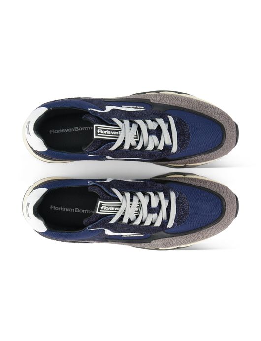 Sneaker grijs Floris van Bommel leer geprint