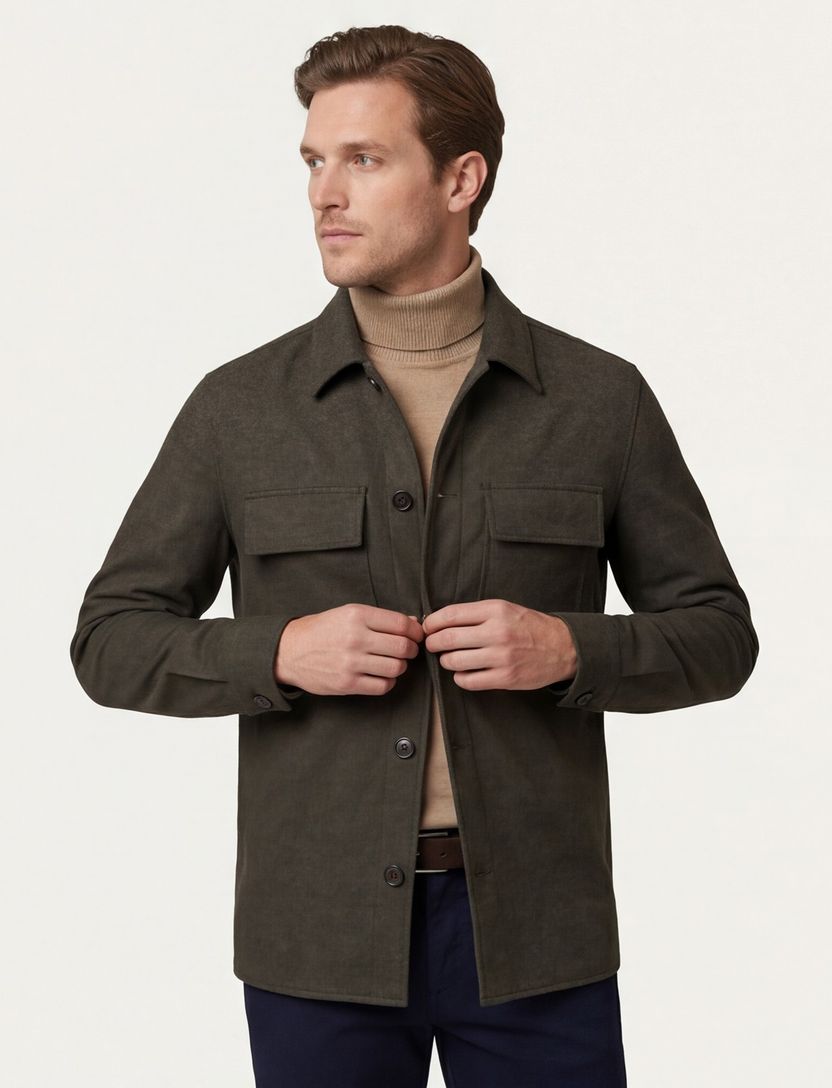bruin overshirt Profuomo Cutaway Brown