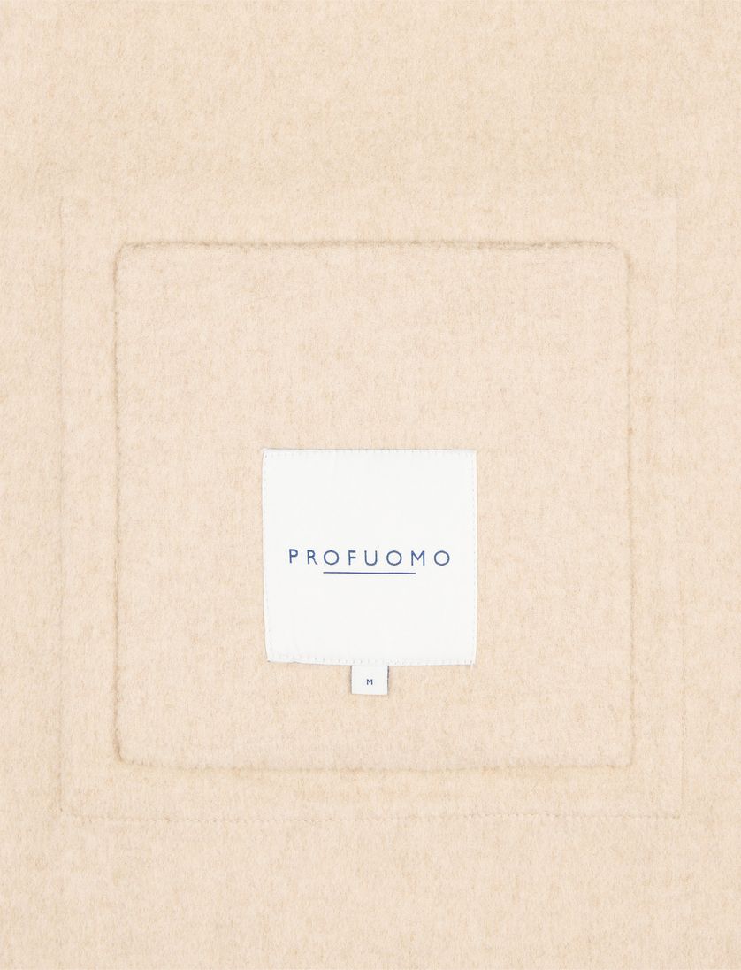 Overshirt Profuomo beige effen normale fit