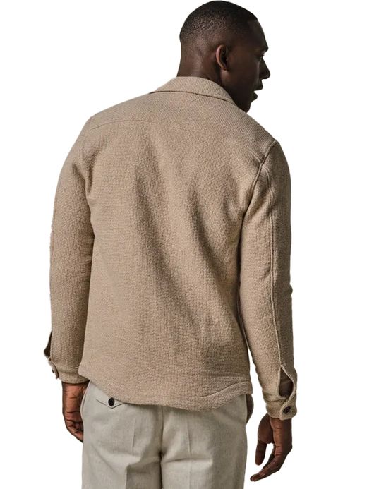 Profuomo overshirt beige normale fit effen