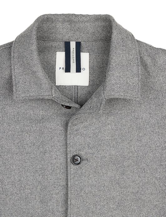 Profuomo overshirt grijs normale fit