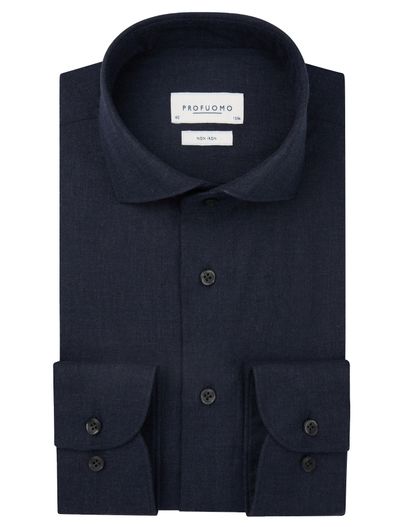 Profuomo Profuomo overhemd strijkvrij navy