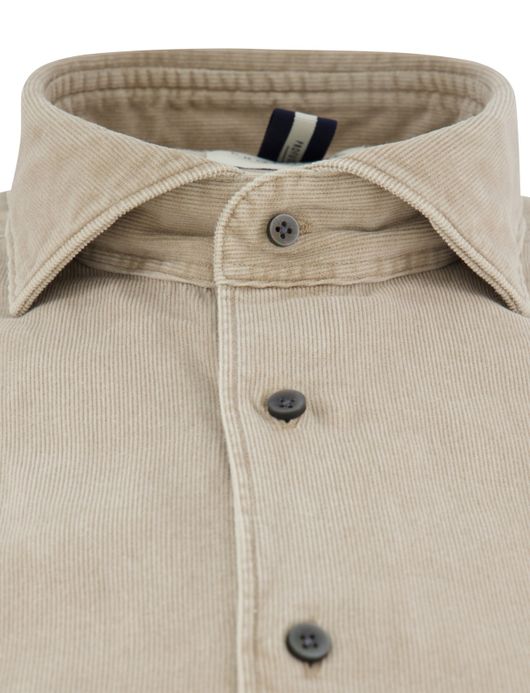 Profuomo overhemd beige corduroy