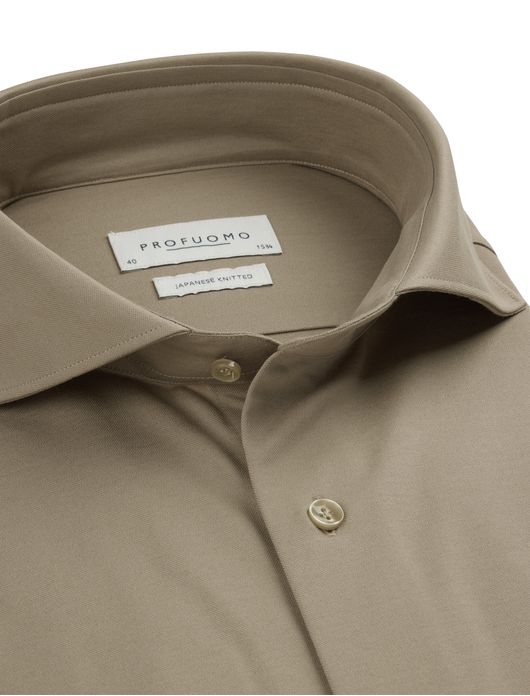 business overhemd bruin Profuomo Japanese Knitted