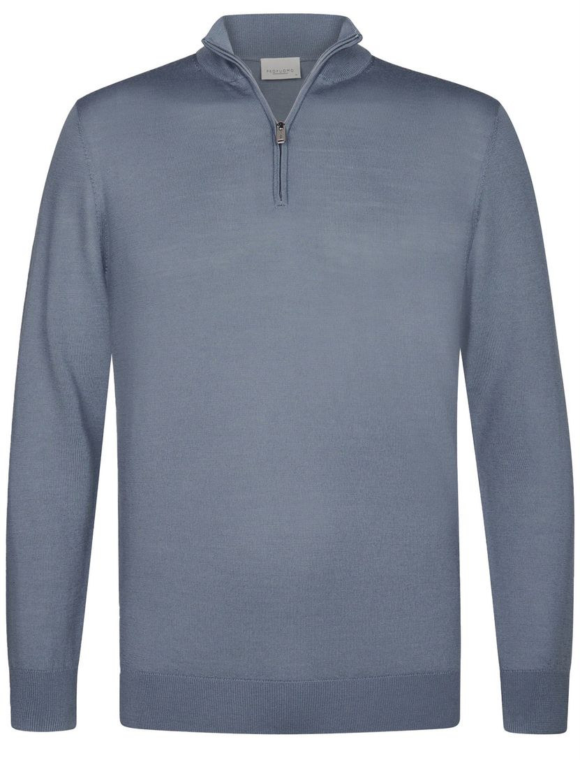 half zip trui Profuomo blauw