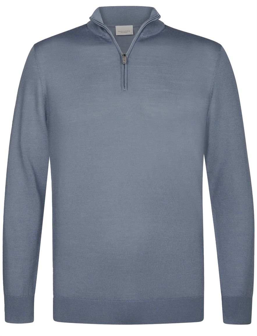 Profuomo half zip trui blauw