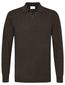 Profuomo polo lange mouw bruin v-hals