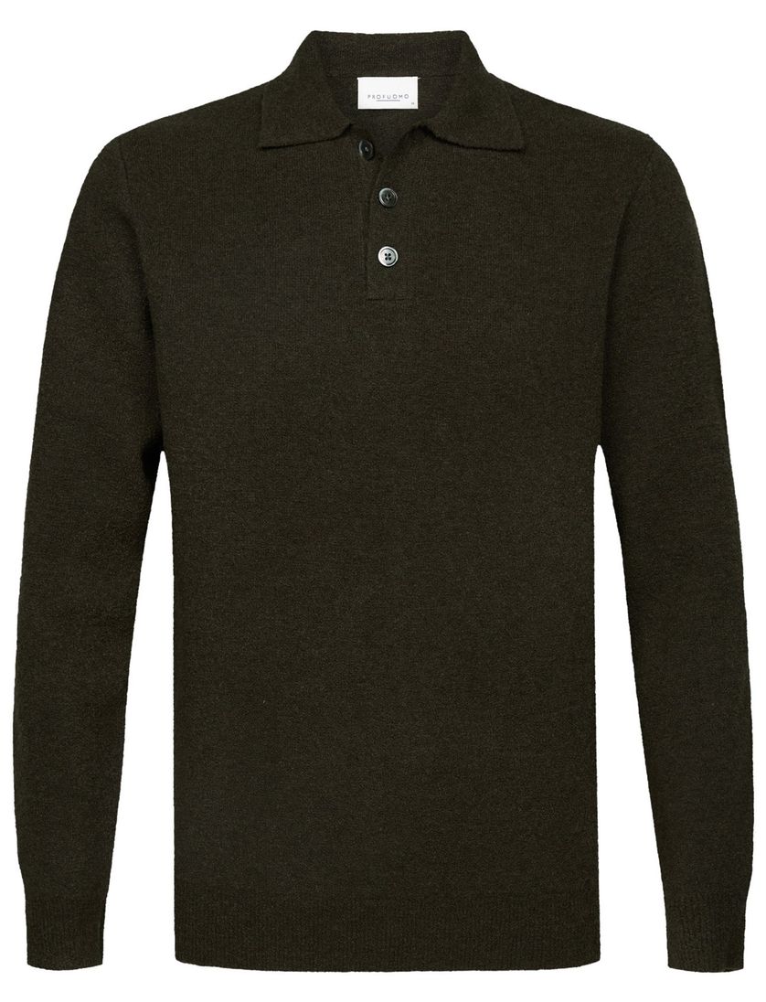polo lange mouw Profuomo donkergroen