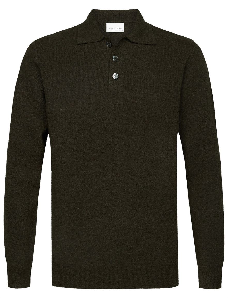 Profuomo polo lange mouw donkergroen
