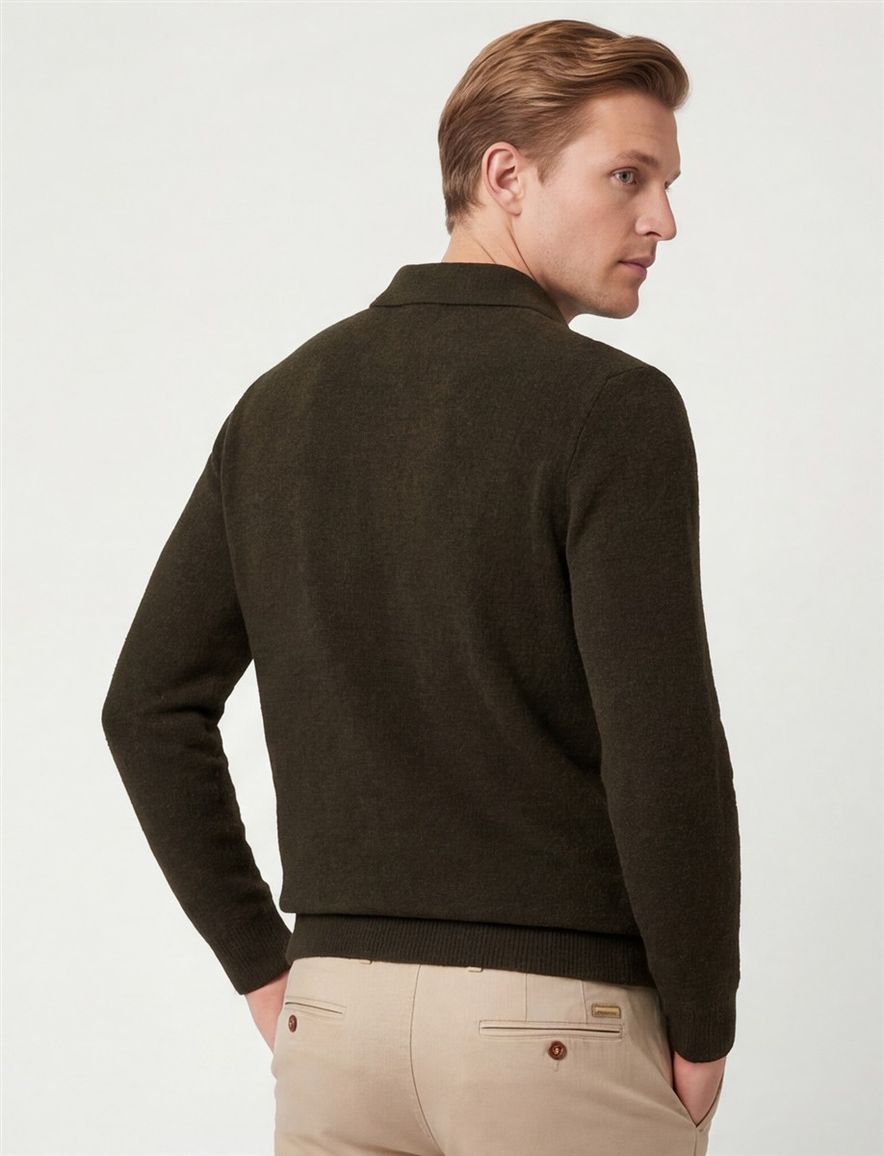 Profuomo polo lange mouw donkergroen