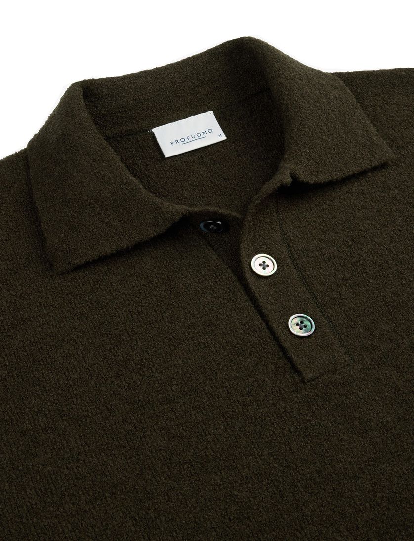 polo lange mouw Profuomo donkergroen