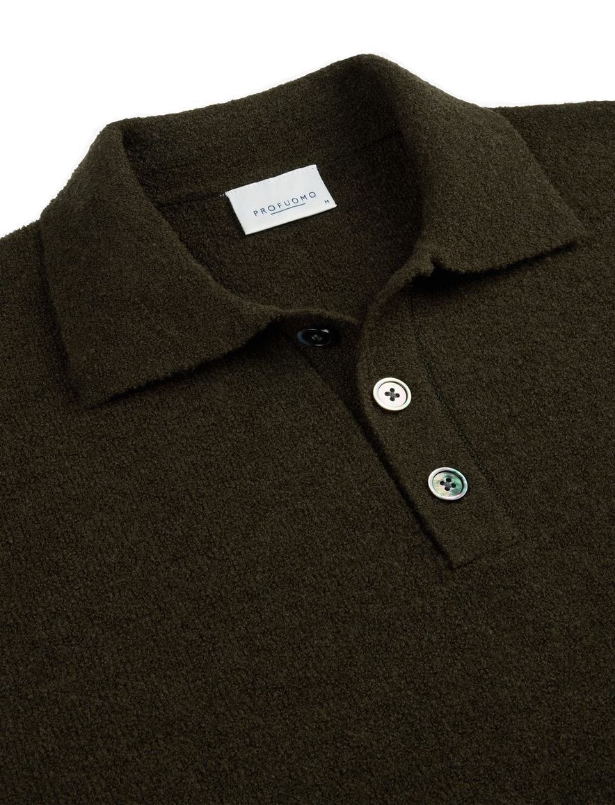 Profuomo polo lange mouw donkergroen