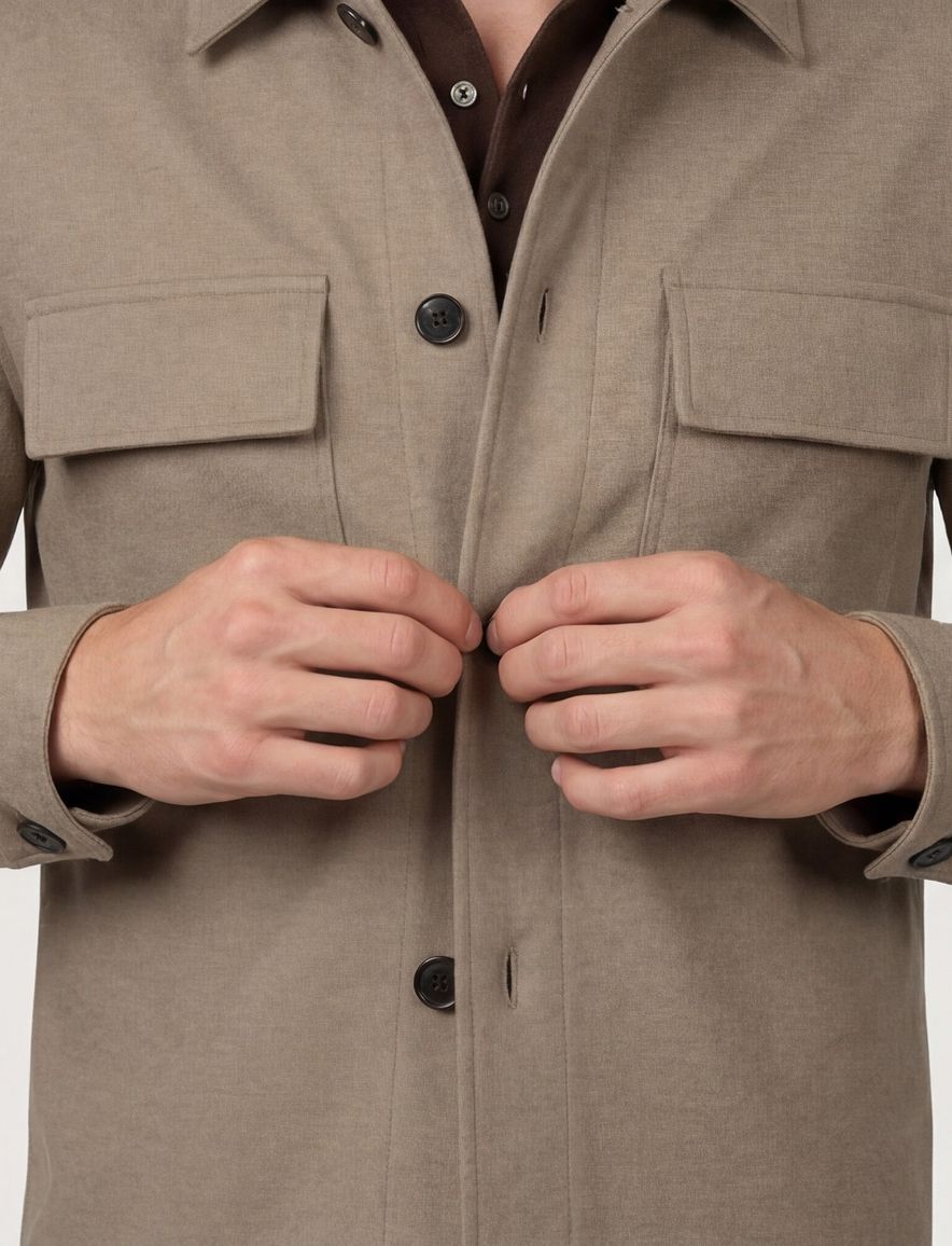 Profuomo Cutaway Beige overshirt