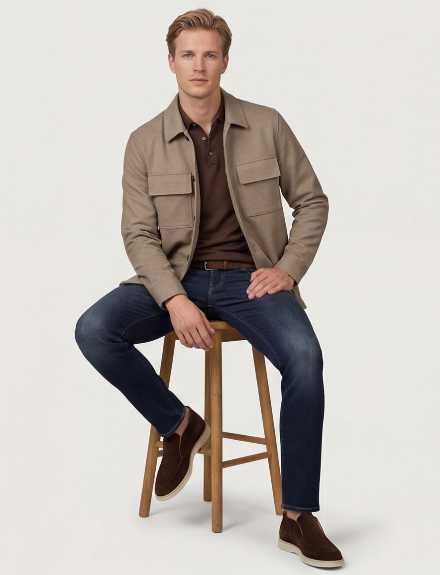 Profuomo Cutaway Beige overshirt