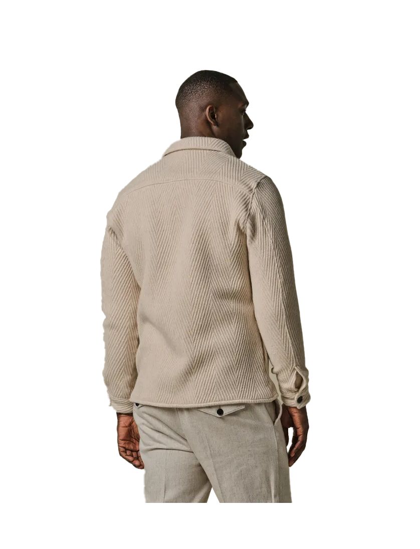 Overshirt Profuomo beige effen wol