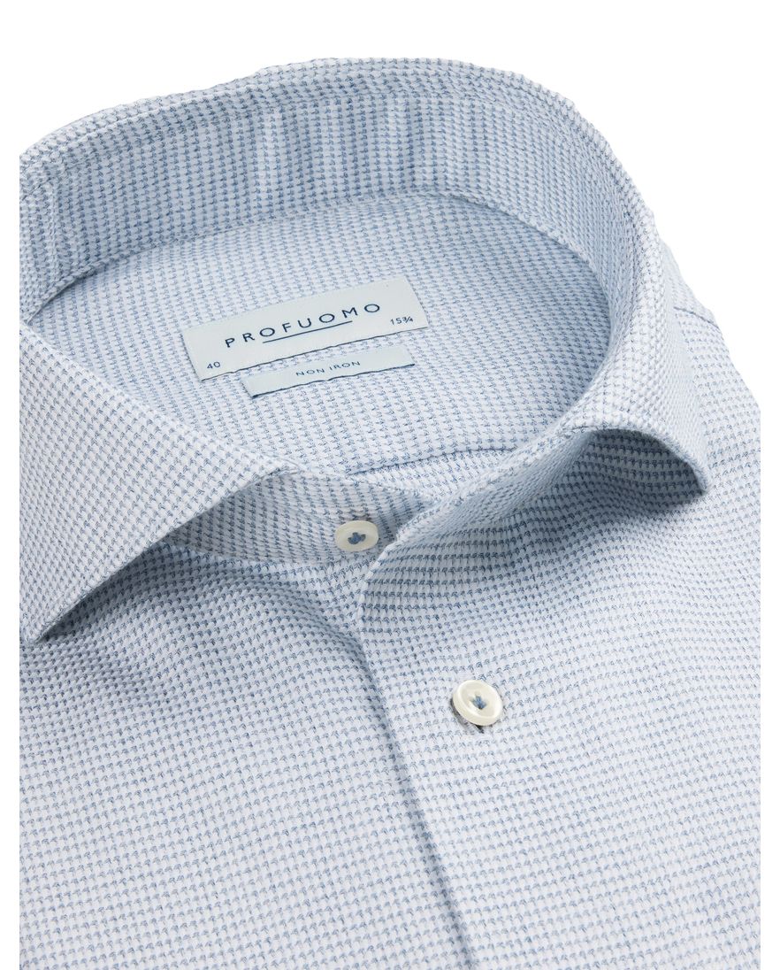 Profuomo overhemd strijkvrij blauw