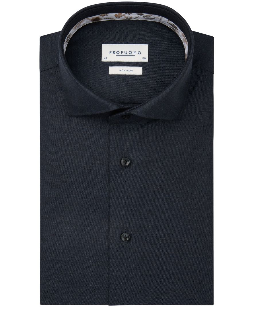 Profuomo overhemd navy strijkvrij casual