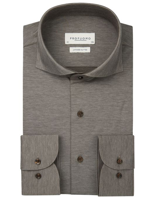 business overhemd grijs Profuomo Japanese Knitted